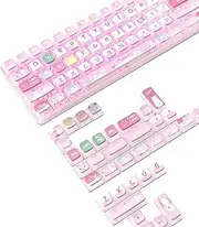 MAMBASNAKE 120 Keys PBT Pudding Keycaps Set,ASA Profile,Dye-Sublimation,ANSI US Layout for TKL 61 68 87 98 104 Mechanical Keyboard,Compatible with Cherry MX Gateron Otemu Kailh Switches (Kitty Theme)