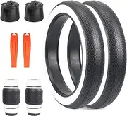 [BALINGE] E Bike 20/26x4.0 Fat tire 20 x 4 Fat tire 20x4 Bike tire 1 Pack Heavy Duty High-Performance Wear-Resistant E-Bike Mountain Snow Bike Tire ，Fat Bike Tires，Brown Wall/White Wall/Black