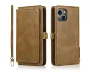 Wallet Case for iPhone 13, Detachable Phone Case for Easy Portability (Brown)