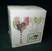 Home Essentials And Beyond Set of 4 Hand Painted Wine Goblets