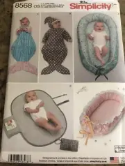 SIMPLICITY #8568 INFANT MERMAID-SHARK SWADDLE SACK - BABY NEST PATTERN
