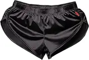 [GENEMEN] Men's Satin Boxer Shorts Aloe Pants Casual Shorts Silk Underwear Split Pyjama Bottoms Running Sports Shorts