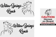 CUSTOM ORDER Your Custom Name & Horse - Horse Trailer Truck Decal Stickers