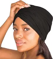 [Kitsch] Satin Lined Beanie - Softer than Silk Bonnet For Sleeping Women, Breathable Hair Cover for Sleeping, Slouchy Beanie, Bonnets for Women, Hair Wrap, Reduce Breakage for Freez-free Hairs - Black