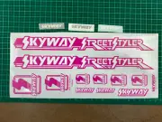 old school bmx decals stickers 1986 skyway street styler set white magenta clear