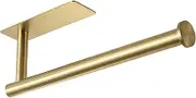 theaoo Gold Paper Towel Holder - Under Cabinet Paper Towel Holder for Kitchen, Adhesive Paper Towel Roll Rack for Bathroom Towel, Wall Mounted Matte Black Paper Towel Rack, SUS304 Stainless Steel