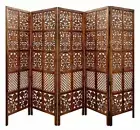 INDIEN ANTIQUE FURNITURE HANDCRAFT WOODEN PARTITION SCREEN ROOM DIVIDER 5 PANELS