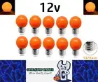 10 x Orange 12v E27 1W LED Bubble Globe Frosted Orange Lens sign party (10pcs)