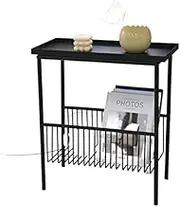 Coffee Table Side Table Light Luxury Corner Table Small Apartment Living Room Sofa Cabinet Side Cabinet Bedroom Coffee Table Small Table Shelf Center Table for Living Room Furniture(Noir)