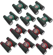 10PCS Mini Binoculars with Compass for Compact Sightseeing Watching for Outdoor Adventure for Bird Watching Hiking and Travel Activities Random Color