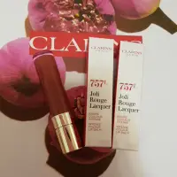 在飛比找蝦皮購物優惠-全新盒裝 CLARINS 克蘭詩癮釉光精油唇膏#757(3g