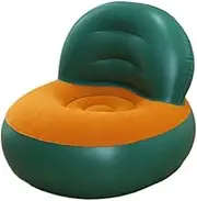 Inflatable Sofa Air Couch Lounger Multifunctional Inflatable Lounge Chair with Backrest for Garden Home Camping Gaming Summer, Green Orange