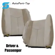 Driver & Passenger Top Leather Seat Cover Light Tan Fits 2003-2006 Chevy Tahoe