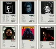 HENCT The Weeknd Signed Limited Posters Music Album Cover Posters Print Set of 6 Room Aesthetic Canvas Wall Art for Girl and Boy Teens Dorm Decor 8x10 inch Unframed