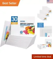 Versatile 30-Pack Canvas Panels for Artists - 8x10 Inch Painting Essentials