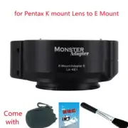 Monster LA-KE1 Auto focus Lens Adapter for Pentax K PK Lens to Sony E A7R4 VG30