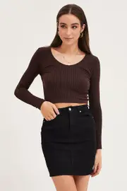 Brown Tank Top Sleevelss Seamless - Size L, Women's T-shirt