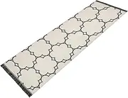 Hallway Runner Rug Machine Washable Non Slip Farmhouse Area Carpet Tassel Entryway Mat for House Sink Foyer Home Decor Brown and Black Plaid
