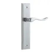 Iver Stirling Door Lever Handle on Stepped Backplate Brushed Chrome