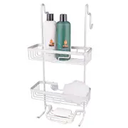 D.line Aluminium Hanging Over the Door Shower Caddy Organiser 58x28cm White