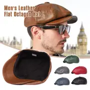 Women Vintage PU Leather Painter Beret Hats Newsboy Cap Flat Hat Unisex
