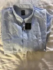 Brooks Brothers Fresh Blue Irish Linen Button Down Shirt NWT 4XL