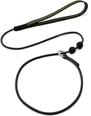 BeauGo Slip Dog Leash for Small Medium Dogs Puppies Lightweight Thin but Sturdy Adjustable Slip Lead Soft and Slim 180cm Long 0.5cm Wide (Black, 1.8M Long)