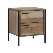 Bedside Table 2 drawers Night Stand Particle Board Construction in Oak Colour