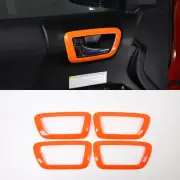 4PCS Orange ABS Interior Door Handle Bowl Trim For Toyota Ta-coma 2016-2022 US (for: Toyota)