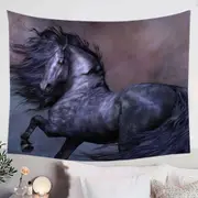 Mythos the Handsome Black Horse Tapestry