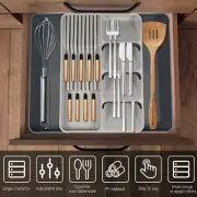 Flatware Organizer Plastic Silverware Drawer Organizer Expandable Utensil*+