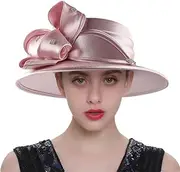 [Generic] Women's Wide Brim Hats Church Hats Wedding Top Hat Female Tea Party Fascinators Formal Dress Caps