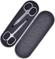 MERRYHAPY 2Pcs Eyebrow Shaping Tool Stainless Steel Makeup Scissors Trimmer for Eyebrow and Nose Hair Grooming Safe Rounded Tip Design for Precision Trimming