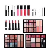 Makeup Starter Kit | Multifunctional Full Kit Makeup Gift Kits | Mascara, Eyeshadow Palette Set with Eyebrow Pencil for Makeup Lovers, Women & Girls
