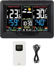 Forecast Wireless Weather Station Digital LCD Thermometer Humidity Sensor with Clock