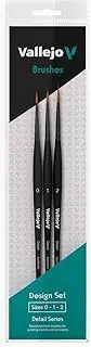 Acrylicos Vallejo Round Synthetic Brush Design 3-Piece Set, Sizes 0, 1, 2