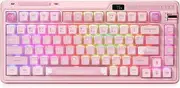 KZZI K75 PRO RGB 75% Wireless Gasket Mechanical Keyboard, Triple Mode BT 5.0/2.4G/USB-C 82 Keys Hot Swappable Gaming Keyboard w/Knob & Power Display, Custom Linear Switches, Sakura Pink