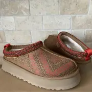 UGG WOMEN TAZZ MAXI TASMAN CHESTNUT SHEARLING PLATFORM SHOES SIZE 8 WOMEN