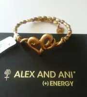 ALEX AND ANI Heart Wrap LOVE Bangle Bracelet NWT BOX R Gold VINTAGE 66