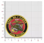 MARINE CORPS AH-1 COBRA 2500 HOURS HOOK & LOOP EMBROIDERED PATCH
