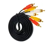 3RCA Male to Male Cable Stereo Audio Video Plug Composite Cord Premium Copper Core 1.5M ~ 20M - 5M