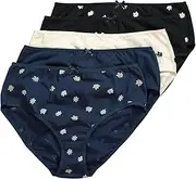 [Ulla Popken] Women's 5 Pack Midi Briefs, Flowers