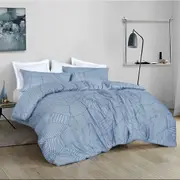 Amsons Pure Cotton Quilt Cover Set With Extra Standard Pillowcases - Ariana Denim