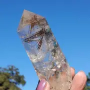 Clear Quartz Rutile Needles and Rainbow Crystal Wand Tower Point | 156 gram