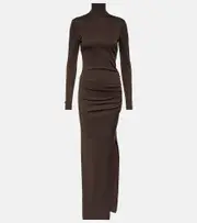 [Dolce & Gabbana] Dolce & Gabbana Turtleneck jersey maxi dress AU 16 brown