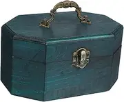 Garneck Box Retro Desktop Organizer Sturdy Portable Storage Box with Hinged Lid Spacious Interior for Jewelry and Keepsakes for Home and Travel Decor