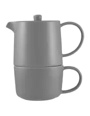 [Maxwell & Williams] Cafe Life Tea for One With Infuser 450ml Gift Boxed in Grey