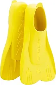 CRESSI DP301032 Snorkeling Fin Full Foot Mini Light Natural Rubber Short Fin for Pool & Sea Use, Can Be Worn Barefoot, Yellow (7.5 - 7.9 inches (19 - 20 cm), EU 32/33 Sizes, Genuine Product