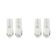2x 2pc Urban 16cm Mrs Mrs Champagne Glass Stemless Drinking Cup Glassware Gold