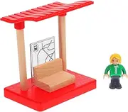 Toddmomy 1Set Mini Station Platform Model DIY Wooden Railway Track Accessory for Early Educational Natural Fun Playing Model for Micro Landscape